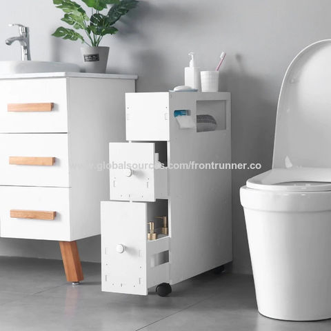 China Decent Free Standing Space Saving Narrow Storage Cabinet Bath Toilet Paper Holder With Drawer On Global Sources Floor Bathroom Organizer Floor Cabinet Toilet Paper Holder, Toilet Paper Cabinet Storage