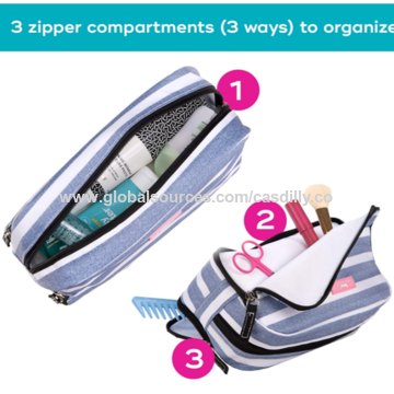 Travel Makeup Bag With Compartments Water-resistant Makeup 