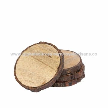 Hot Selling Wooden Coasters For Drinks Natural Mango Wood Drink