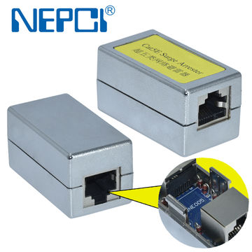 Protector contra sobretensiones CAT5E STP XJY-LA-03, conector modular Keystone blindado RJ45 hembra a hembra, SPD
