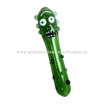 4.7'' Funny Cucumber Smoking Glass Pipe Pyrex Tobacco Hand Pipes Spoon Bongs for sale at factory direct price
