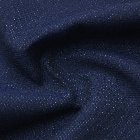 Navy blue organic cotton velours fabric. Solid dark blue fabric by 1/2 the  meter (50 cm).