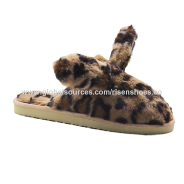 leopard cross slippers