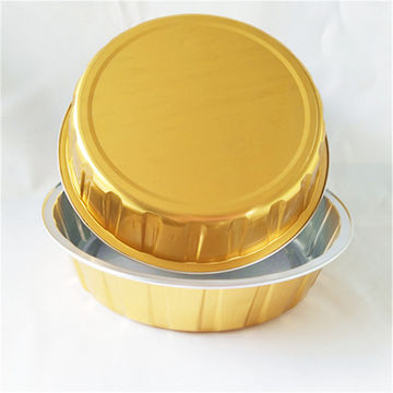 Buy Wholesale China Aluminum Foil Pan Round Gold Food Packaging