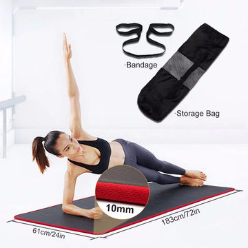 61 x 183cm Yoga Mat 10mm Thick Gym Exercise Fitness Pilates Workout Mat Non Slip 