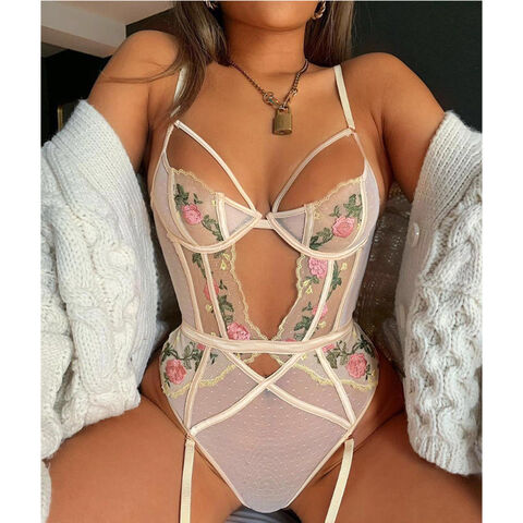 Sexy See-through White Embroidery One-piece Suspender Underwear - Expore  China Wholesale Women Underwear and Sexy Lingeries, One-piece Suspender  Underwear, Women Lingerie