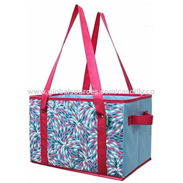 Collapsible reusable shopping discount bag with reinforced bottom