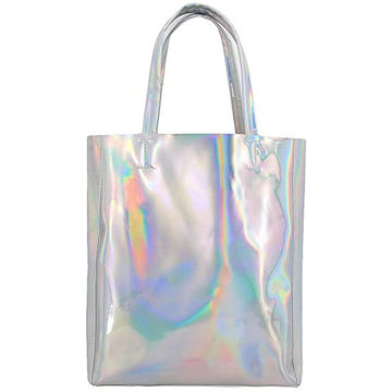 Mily Hologram Tote Bag Laser PU Shoulder Bag for Women-Lightweight,Laser PU Leather Handbag