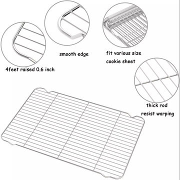 Buy Wholesale China Multi-purpose Round Stainless Steel Cross Wire Steaming Cooling  Rack Carbon Baking Net Grill Pan & Stainless Steel Cross Wire Steaming Cooling  Rack at USD 3