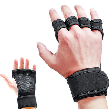 Weightlifting Gloves With Wrist Wraps Support Gym Workout Fitness Cross Training 