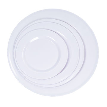 Plate Set Melamine Plates Dinner, White Round Melamine Dinner Plates