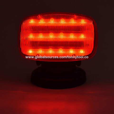 Amber Yellow 36 LEDs Flash Emergency Light 12-24 Volt 18 Watts Warning LED Mini Bar Strobe Light High Intensity Rotating Beacon Roof Top Plow Hazard Lights with Magnetic Base and Cigar Lighter Plug 