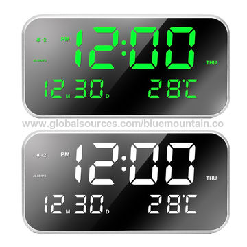 Alarm Clock Mirror Led Digital, Modern Alarm Clock