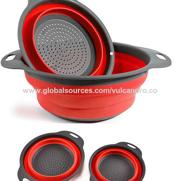 China Silicone Strainer Hot Kitchen Silicone Strainer Clip On Silicone Colander Fits All Pots And Bowls On Global Sources Strainers Collapsible Colander Collapsible Strainer