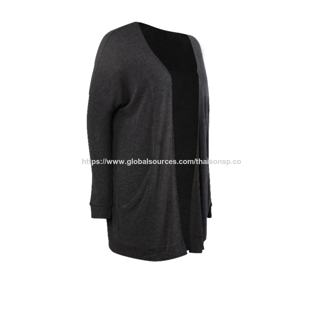 Langer Strick-Cardigan mit Tasche