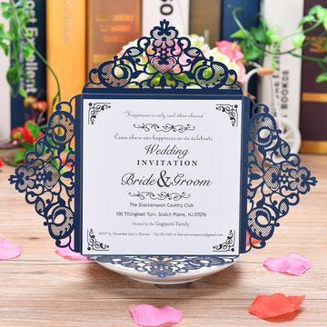 Personalized Laser Cut Flower Party Wedding Invitations Greeting Cards Envelopes 