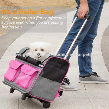 Pet Carrier with Detachable Wheels for Small and Medium Dogs