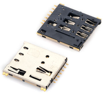 China 6PIN Push-push NANO SIM card connectors H1.35mm sim card readers ...