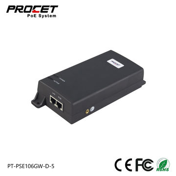 PoE Injector 60W Gigabit Active PoE++ 802.3bt input 36-72Vdc, output ...