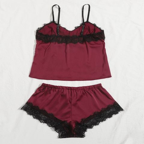 Women Pajamas Set Sexy Lingerie Sleepwear for Sex Naughty Lace Cami Top  with Pj Short Shorts 2 Piece See Through Nightwear