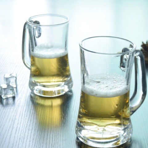 Vasos de cerveza de vidrio de borosilicato alto hechos a mano para hostelería y restauración for sale at factory direct price