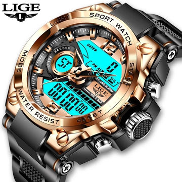 Buy Wholesale China Lige Sport Men Quartz Digital Watch Creative Diving  Watches Men Waterproof Alarm Watch Dual Display & Digital Watch at USD 14.1  | Global Sources