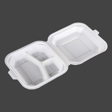 Cornstarch Three Compartments Food Packing Box Biodegradable