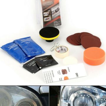 Car Headlight Lens Restoration Kit – DIY Polishing & Cleaning Tool Set