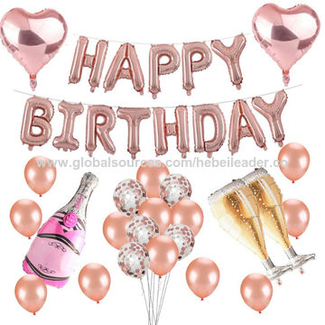 Happy 44th Birthday Party Decorations Pink Latex,Rose Red Latex and Sequin Balloons Happy Birthday Banner Foil Number Balloons and More for 44 Years Old Birthday Party Supplies colorpartyland