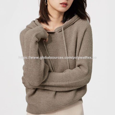 Sweater 100% kasmir dengan hoodie berkualitas tinggi grosir for sale at factory direct price