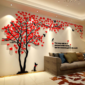 Décoration de meubles en acrylique avec adhésif, décoration murale