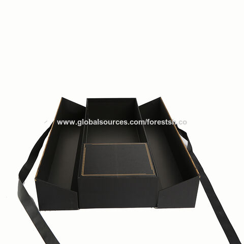 Custom Logo Luxury Cardboard Magnetic Folding Gift Box With Ribbon ...