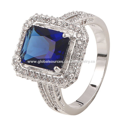 Price Synthetic Diamond Jewelry Artificial Diamond Ring With Blue