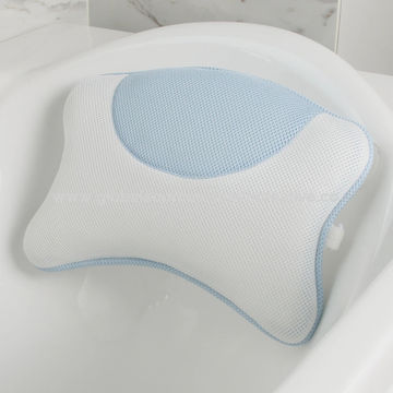 Cushioned Bath Pillow With 8 Slip Resistant Suction Cups Bathroom Accessories