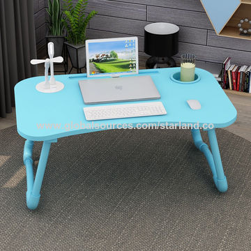 Black Bed Laptop Table Foldable Table Laptop Desk Adjustable Desk Portable with Coffee Cup Slot Dorm Desk Notebook Stand Reading Holder Breakfast Tray Book Holder for Sofa Terrace Balcony Garden 