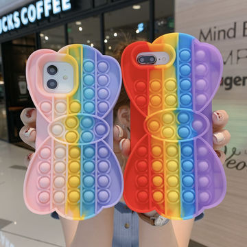 Butterfly Silicone Phone Case For iPhone Simple Dimple Fidget Toy Pop It