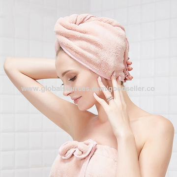 US_ HK Coral Fleece Thicken Quick Dry Hair Hat Towel Water Absorption Shower Ca 