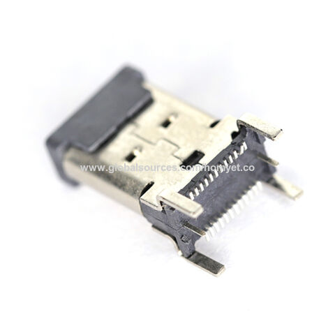 Conectores USB 3.1 Tipo-C Vertical Hembra 24 pines SMD Doble Fila SMT Conectores USB L=12mm Homyet Parts - Conector USB Tipo C para montaje en superficie for sale at factory direct price