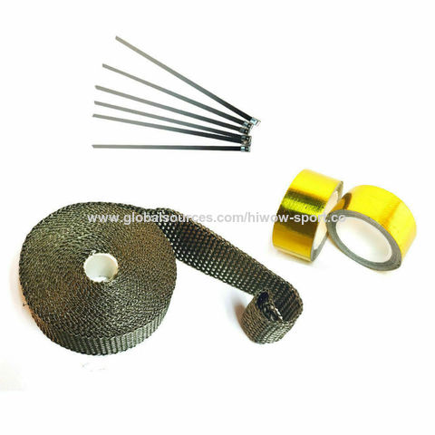 Buy Wholesale China Titanium Header Manifold Exhaust Heat Wrap 1x35ft +  Tape Gold Heat Shield Tape u0026 Gold Heat Shield Tape Wrap at USD 0.1 | Global  Sources