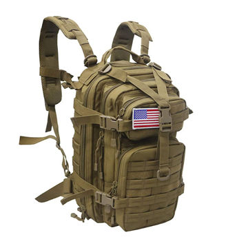 Mochila táctica para hombres – Mochila militar pequeña 30L EDC Molle bolsa  con parche de bandera de Estados Unidos, CP Camo, Mochilas de lona