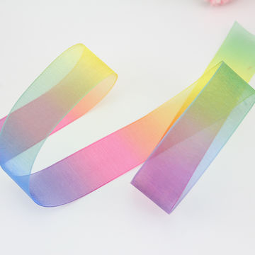 Buy Wholesale China Sheer Organza Ribbon Rainbow Color Sheer