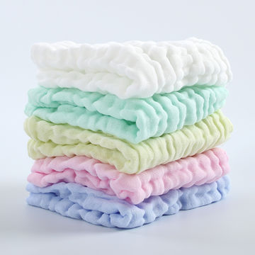 M.V 5pcs 6-Ply Ultra Soft 100% Cotton Baby Handkerchief Newborn Infant Gauze Bath Shower Cloths Towels Bibs£¬White 