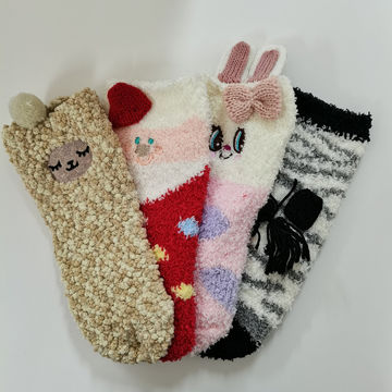 Buy Wholesale China Girls Women Warm Super Soft Plush Home Slipper Socks  Winter Microfiber Crew Socks Cute Animal Fuzzy & Cozy Warm Soft Plush Home Slipper  Animal Socks at USD  |