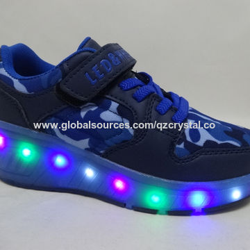 Galaxy LED Shoes Light Up USB Charging Low Top Sport Knit Kids Sneakers  (Green/Black) | GALAXY LED SHOES
