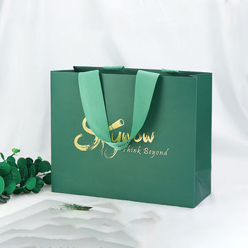 Bolsa De Regalo De Papel Verde Lima | Tamaño Mediano | Multiusos | Tienda Y Fiesta
