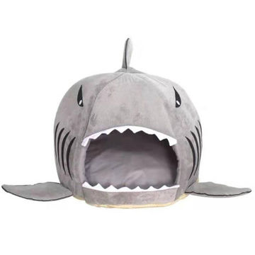 China 2021 cat house shark shape removable washable pet bed enclosed ...