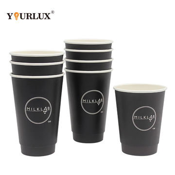 High-Quality Custom Logo Printed Disposable Paper Coffee Cups