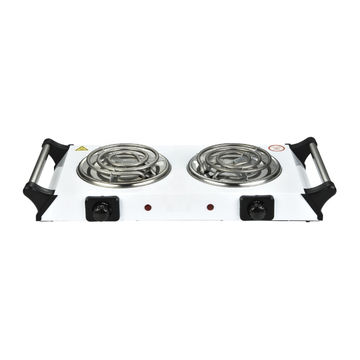 Electric Stove 2000W Double Heating Plates Portable Countertop Stove for  Kitchen Dormitory Office White US Plug
