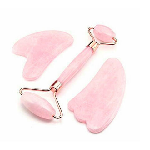 Conjunto de Ferramentas de Massagem Facial e Corporal com Rolo de Jade e Raspagem (Gua Sha) for sale at factory direct price