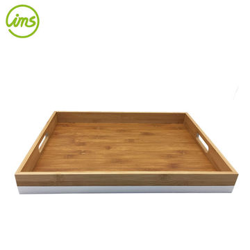 Large Rectangle Bamboo Serving Tray, Wooden Serving Tray With Handles Australia